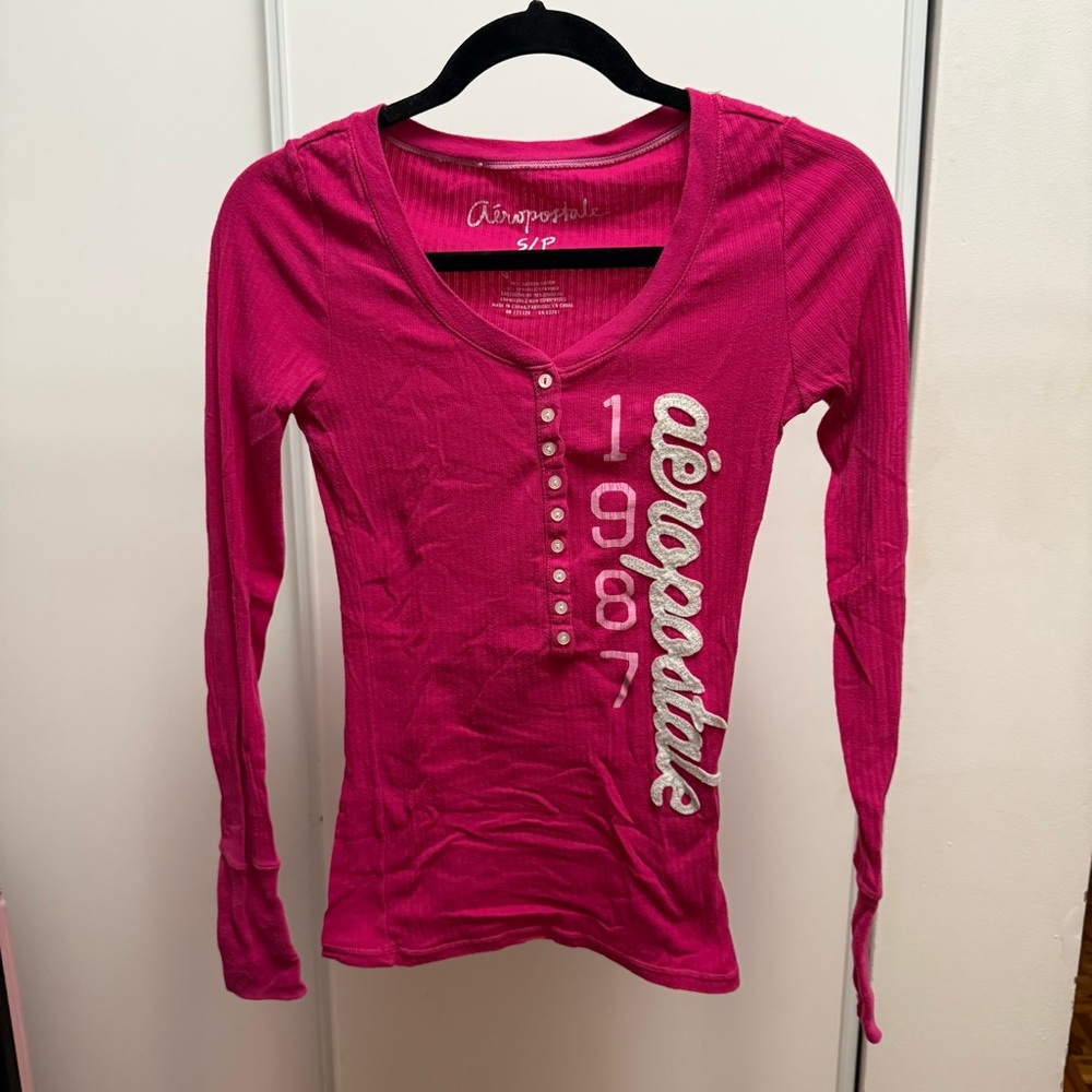 Aeropostale Fuchsia Long Sleeve Tee